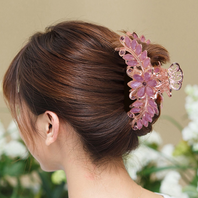 Kẹp Tóc Đuôi Ngựa Đính Kim Cương Giả Phong Cách Hàn Quốc Cho Nữ