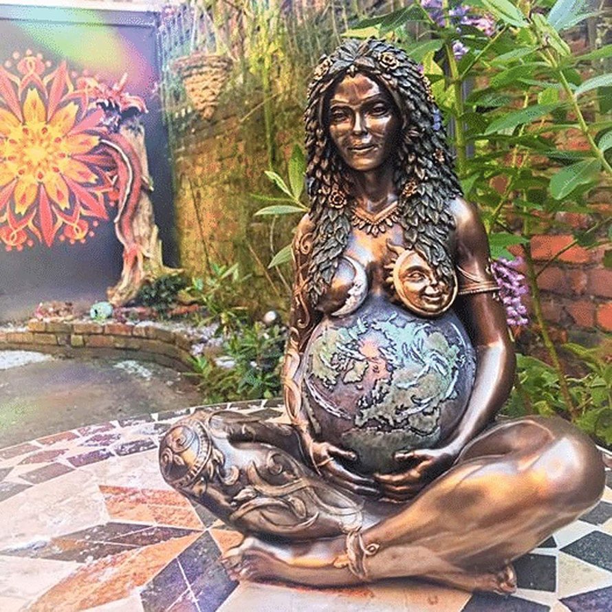 Tượng Gaia Tượng mẹ Trái đất Tượng nghệ thuật Polyresin Tượng nhỏ Trang trí