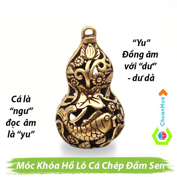 [Tổng Hợp] Móc Khóa Hồ Lô Bằng Đồng - Cá Chép Đầm Sen ( Như Cá Gặp Nước Phong Thủy, Nhiều Mẫu Chọn Lựa, Trang Trí ... )