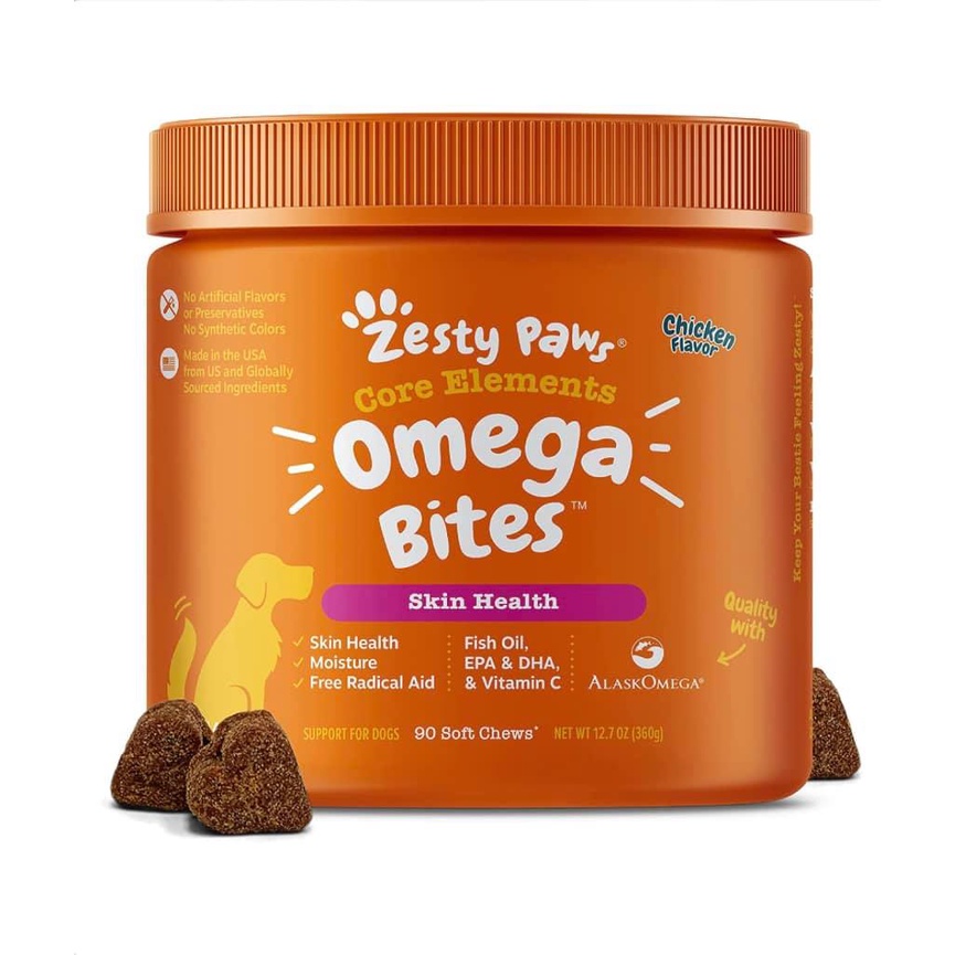 Viên Nhai Bổ Sung Dầu Cá Omega Zesty Paws Omega Bites 90 viên