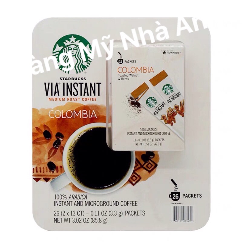 Cà Phê Hoà Tan Starbucks 26 gói ( 1 gói 3.3g)