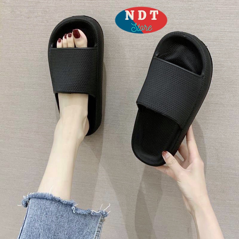 Dép Quai Ngang,Bánh Mì thông hơi Nam,Nữ ulzzang độn đế 4 cm đúc nguyên khối, siêu nhẹ, siêu êm, chống trượt
