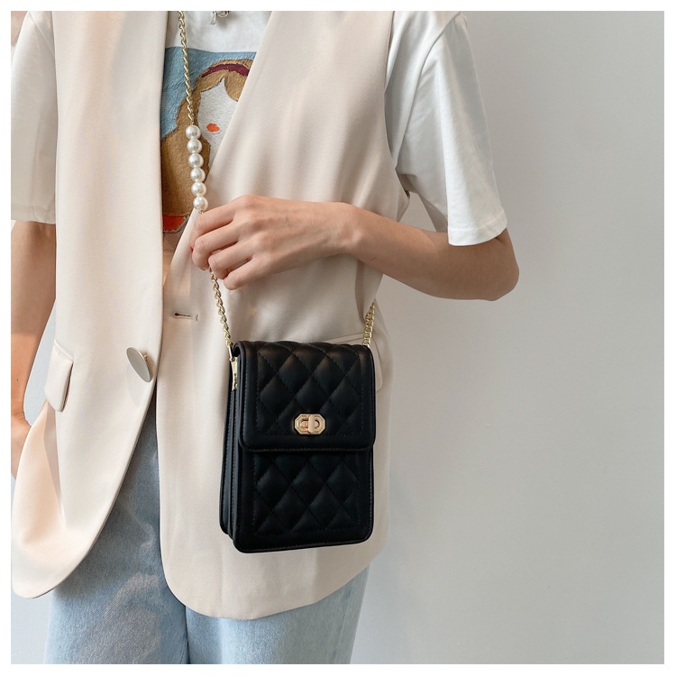 CÓ SẴN - Túi xách mini khóa xoay quai ngọc mix xích