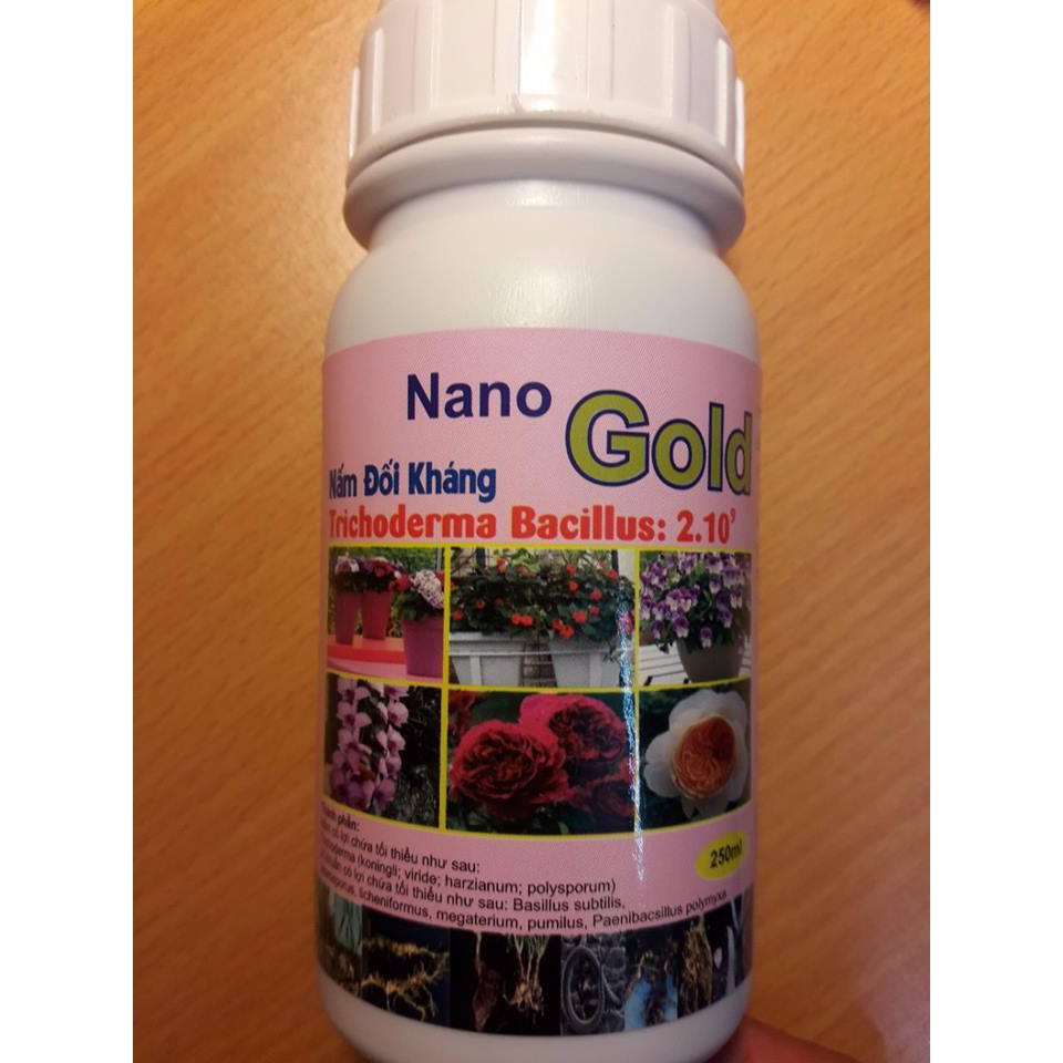 Sale off Chế phẩm Nano Gold Nấm đối kháng trichoderma Bacillus 2.10^9 lọ 250ml cực đẹp.