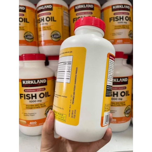 VIÊN UỐNG DẦU CÁ FISH OIL KIRKLAND 1000mg, 400 viên