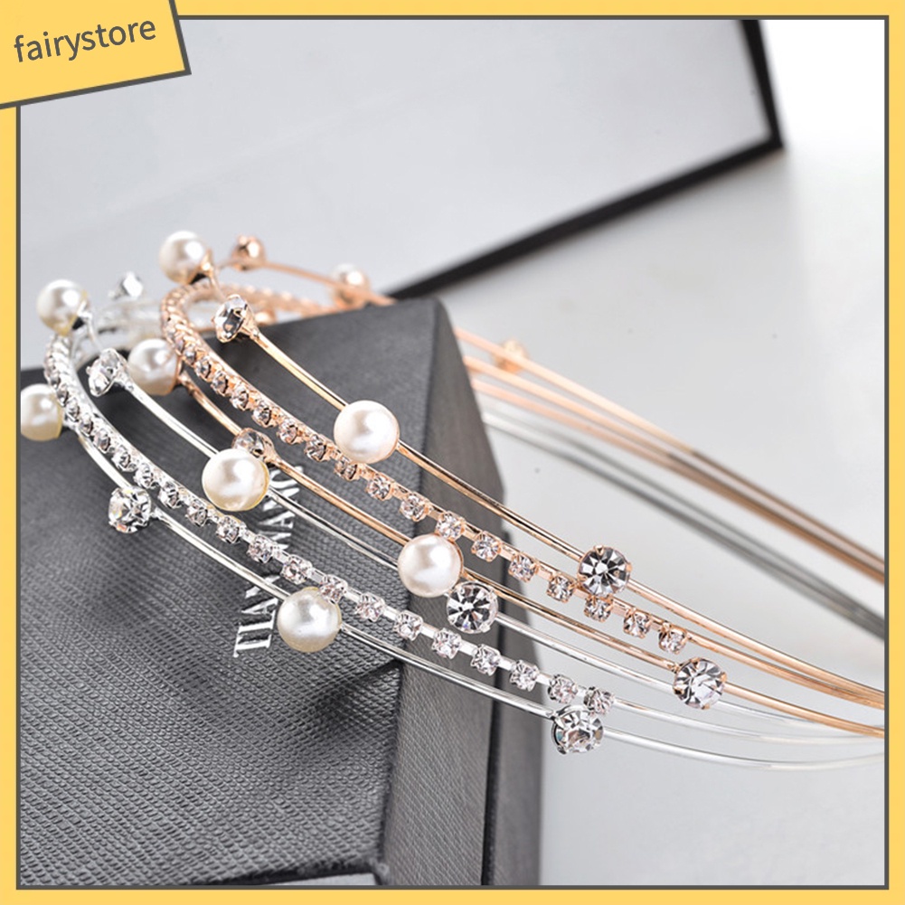 Băng Đô Cài Tóc Đính Hạt Giả Ngọc Trai