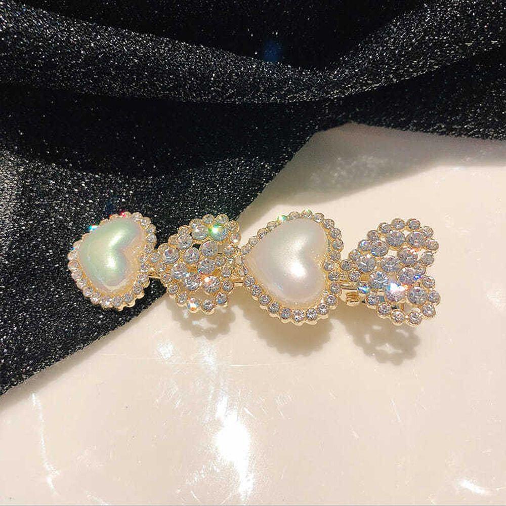 Kẹp TóC ĐíNh Kim Cương Giả ThờI Trang Cho Nữ|Kẹp Tóc Hình Trái Tim Xinh Xắn Cho Nữ