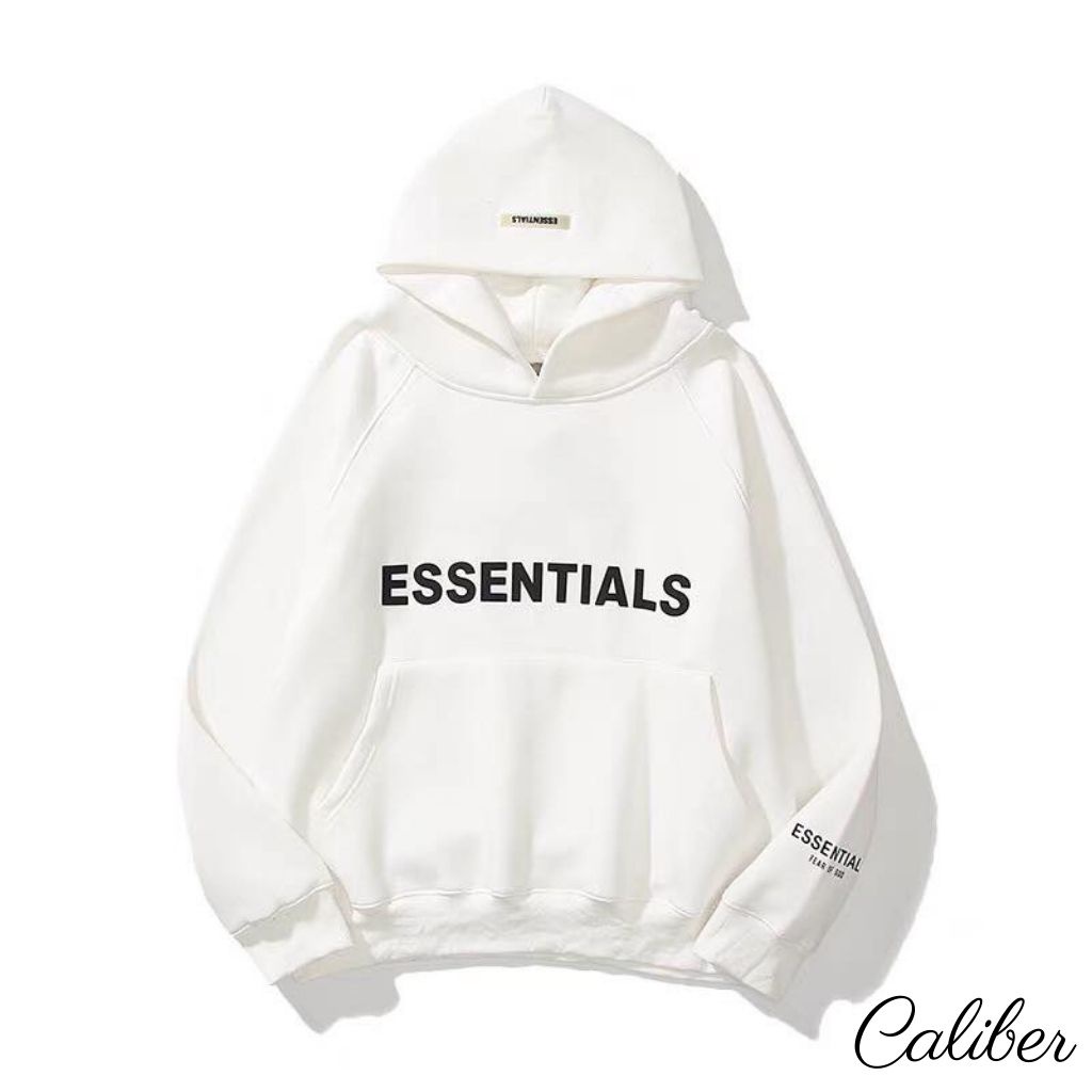 Áo hoodie  Unisex áo khoác nỉ bông in chữ ESSENTIALS  nhiều màu kèm mũ 2 lớp siêu ấm phù hợp nhất áo thu đông HD01