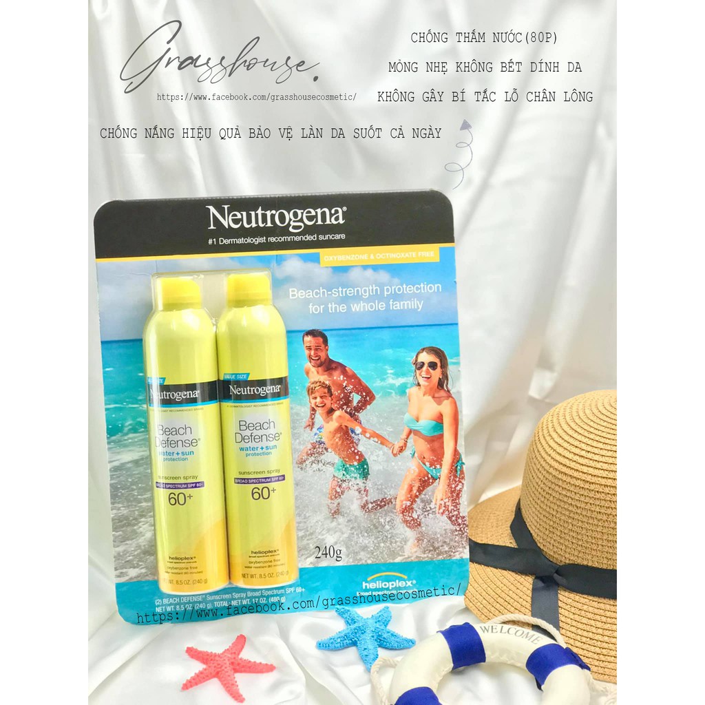 XỊT CHỐNG NẮNG Neutrogena Ultra Sheer Body Mist Sunscreen SPF70