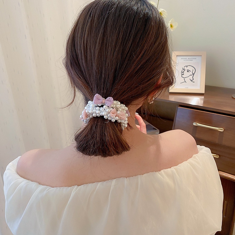 Dây Cột Tóc Cao Su Đính Ngọc Trai Thời Trang Cho Nữ