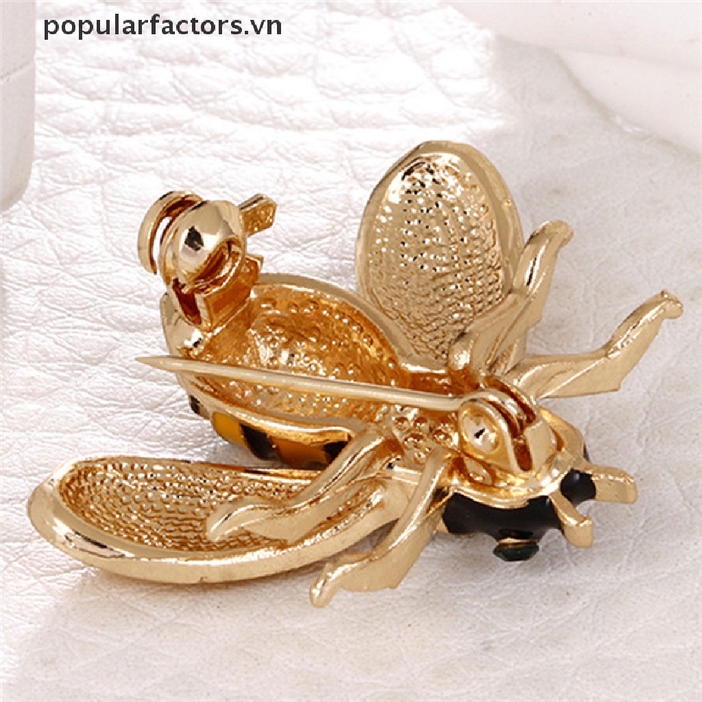 Ghim Cài Áo Hình Chú Ong Nhỏ Đính Đá Pha Lê Thanh Lịch Cho Nữ [VN]