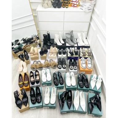 Giày hot hit gót 7cm Đen Trắng fullbox túi giấy hàng super