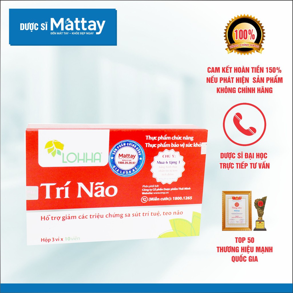Lohha Trí Não - Hộp 30 Viên - Giảm Triệu Chứng Sa Sút Trí Tuệ, Teo Não
