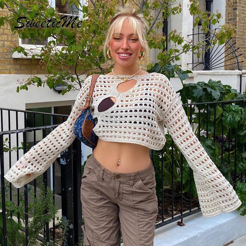 Áo Kiểu Dáng Rộng Hở Rốn Gợi Cảm Hàng Mới SweeticMe   Dành Cho Bạn Nữ