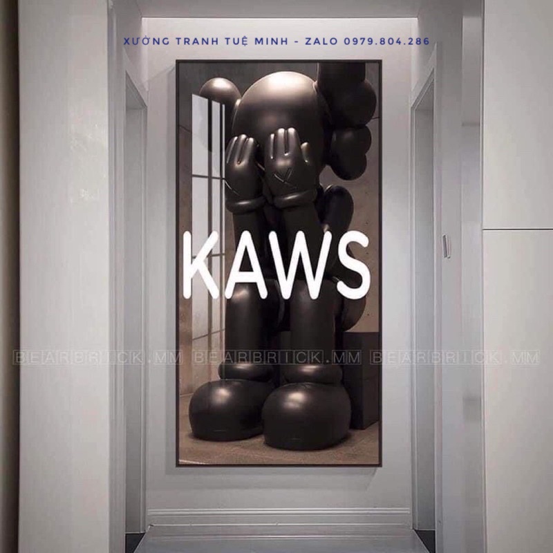 Tranh Chú Gấu Kaws Toy Treo Tường /game/ Gaming / Robot/ Bearbrick Siêu Anh Hùng Marvel T1.Tranh Tráng Gương 3d