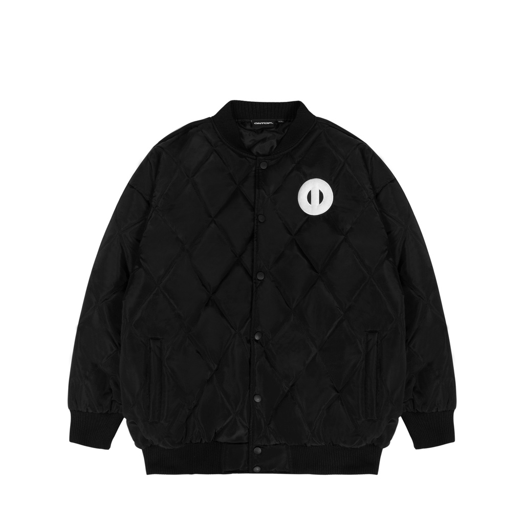 Áo khoác bomber nam, áo phao nữ chần bông màu đen local brand ONTOP Cotton-padded Bomber Jacket