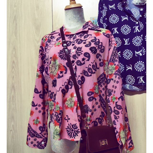 Áo Sơ mi Lụa Hoạ tiết