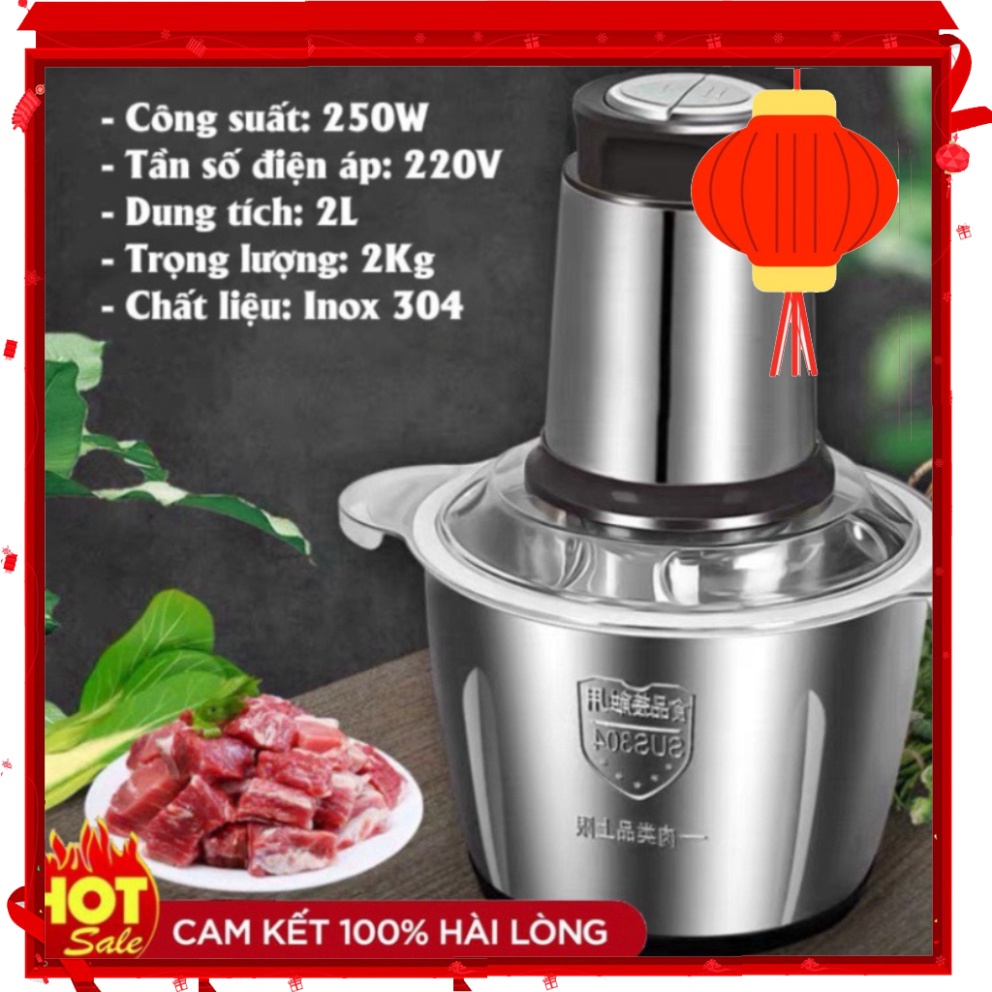 Máy xay thịt, máy xay đa năng, công suất 250W, cối inox304, 4 lưỡi dao sắc bén🌟BẢO HÀNH 1 ĐỔI 1🌟 💖 SKT Mart