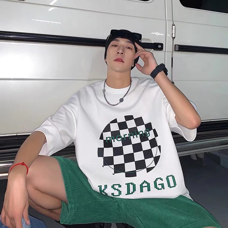 Áo Thun Tay Ngắn Cổ Tròn In Hình Thương Hiệu Thời Trang Cho Nam Size M-5XL