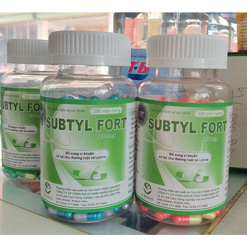 Viên bổ sung men vi sinh SUBTYL FORT 250mg - Lọ 200 viên