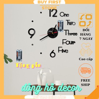 Đồng hồ treo tường decor nhà cửa - đồng hồ kim dán tường trang trí phòng ngủ - trang trí nhà cửa - bfs