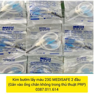 [Lẻ 1 cây] KIM BƯỚM LẤY MÁU medi safe 23G hai đầu dùng làm PRP