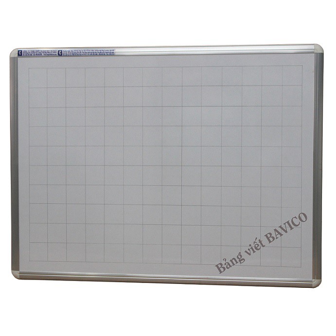 Bảng Trắng Viết Bút Lông Giá Rẻ Poly Taiwan, có kẻ ô vuông 5cm Bavico
