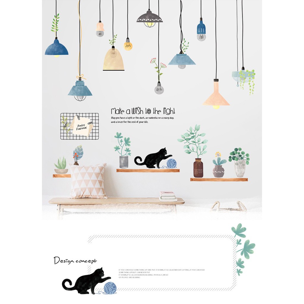 Decal dán tường Đèn con mèo A10 - Decal dán tường Hàn Quốc | BigBuy360 - bigbuy360.vn