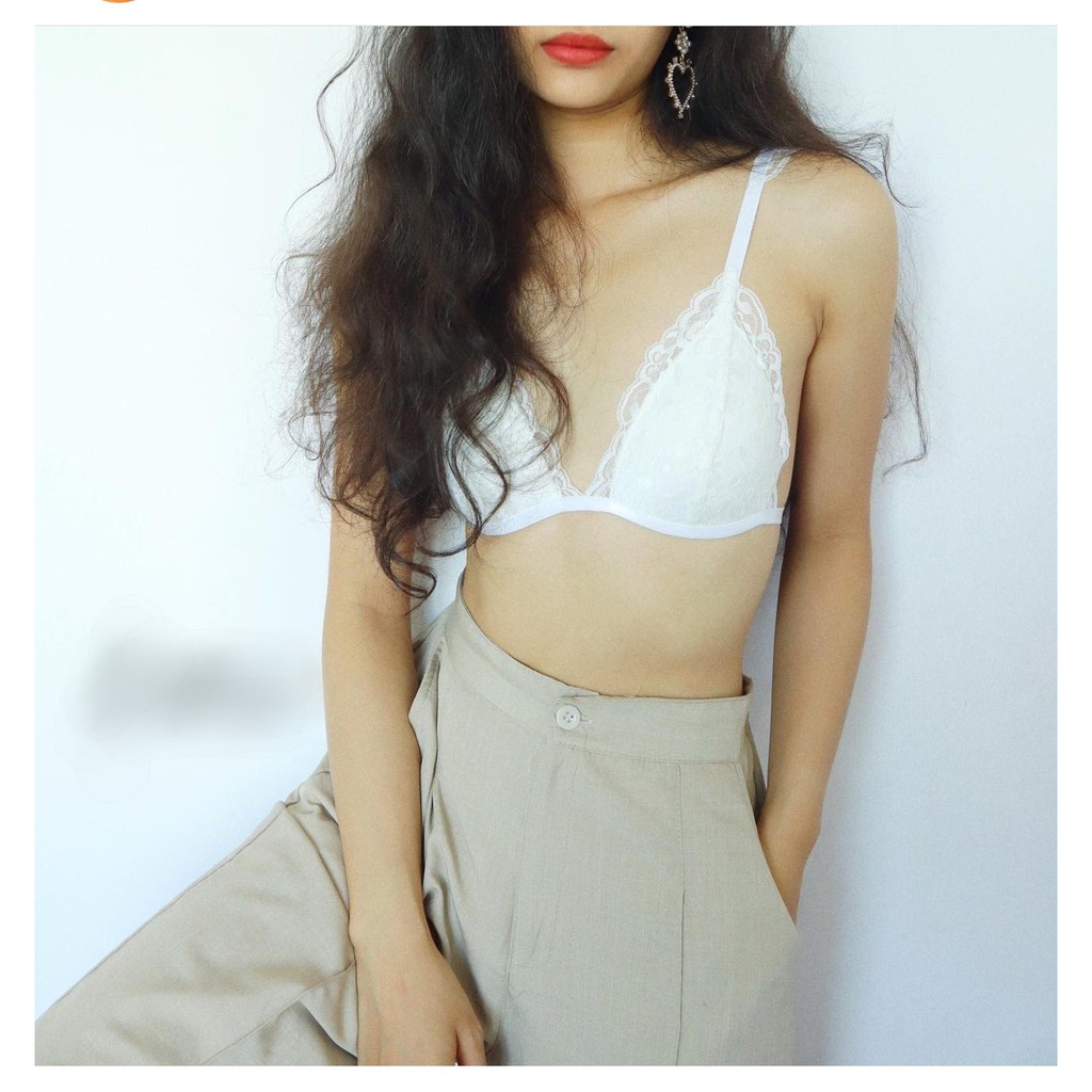 Đồ lót nữ gợi cảm ren cao cấp màu trắng cánh tiên có mút mỏng gồm áo + quần BRAHY 058 | BigBuy360 - bigbuy360.vn
