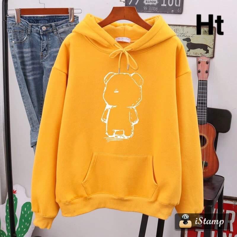 (sale) Áo hoodie gấu 5D in trắng HT12 (tuyển sỉ đại lý )