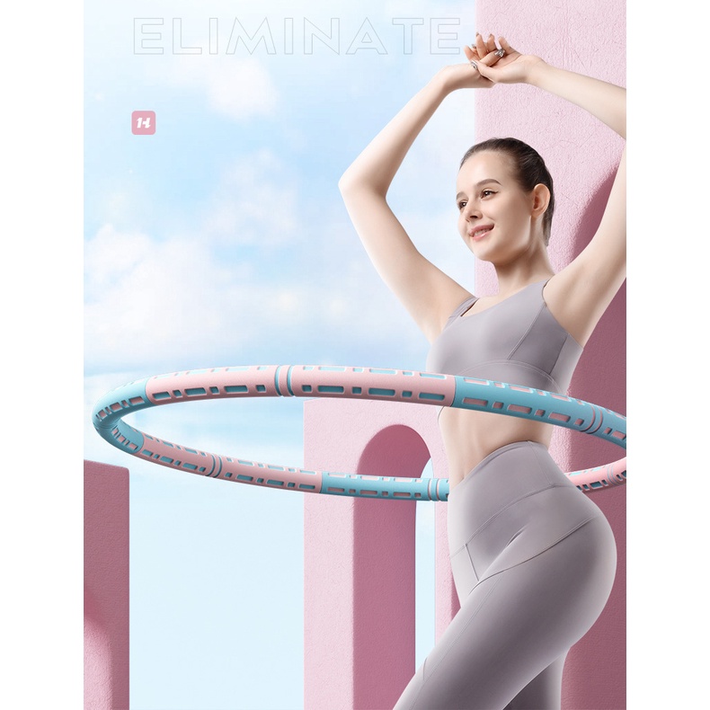 13.12 Vòng lắc eo lõi ống thép và vỏ đệm massage, vòng lắc bụng giảm mỡ Hula Hoop