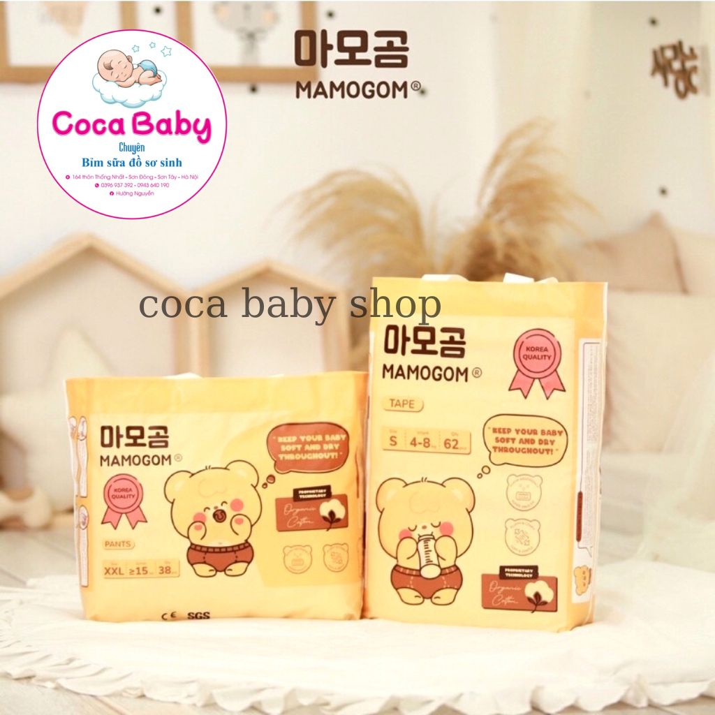 COMBO 1 Thùng Tã/ Bỉm MAMOGOM hữu cơ cao cấp đủ size tặng kèm quà của Mamogom