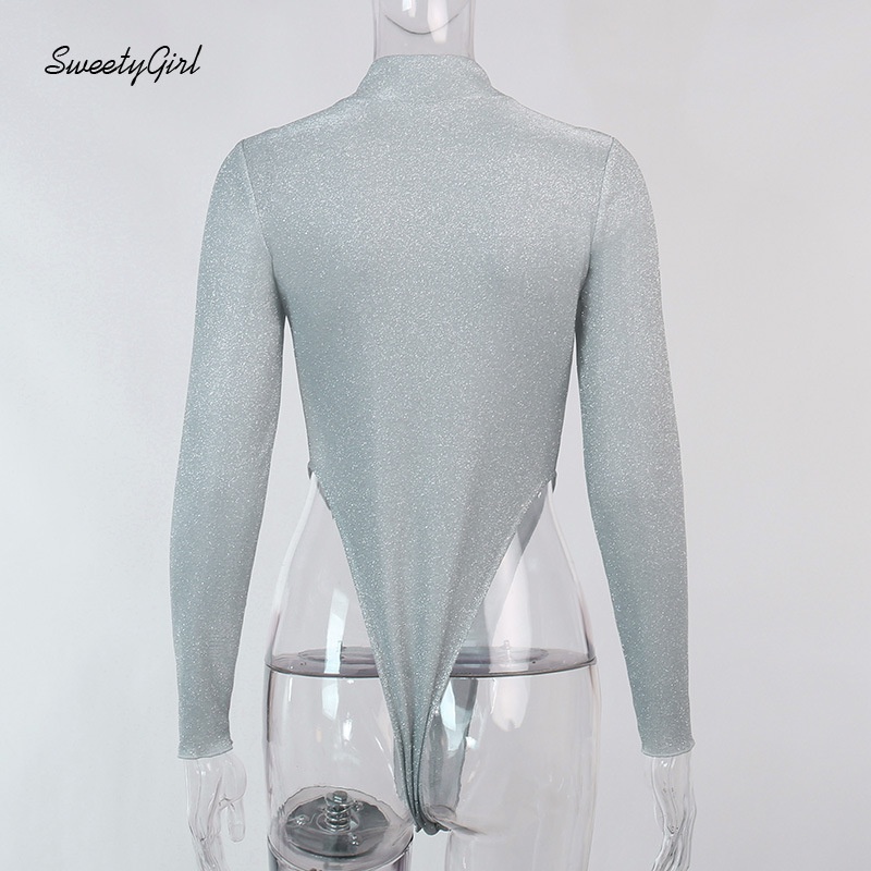 Áo Liền Quần Tay Dài Cổ Cao Màu Trơn Phối Khóa Kéo Thời Trang Cho Nữ