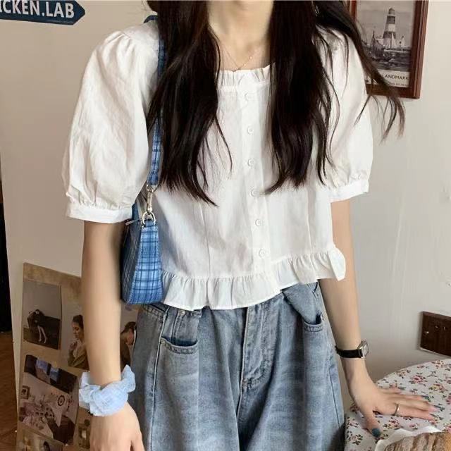 Áo Kiểu Tay Ngắn Phồng Ngắn Lưng Cao Thời Trang Dành Cho Nữ JL-TX-243 2022