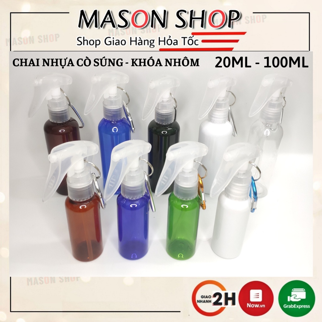 LỌ XỊT PHUN SƯƠNG CHIẾT MỸ PHẨM 20ml 30ml 50ml 100ml KHÓA NHÔM TREO XE / BÌNH CHAI NHỰA NHỎ TRONG XANH NÂU XỊT NƯỚC