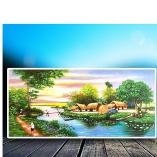 Tranh đính đá Hạnh phúc yên bình LV315 90x52cm, chưa đính