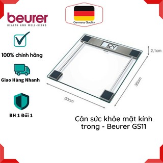 Cân sức khỏe mặt kính beurer gs11 – cân sức khỏe cân tối đa 150kg, sai số 10g