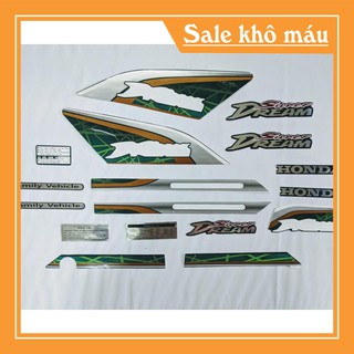 [SALE SỐC] Tem trang trí xe máy SUPER DREAM 2010, TEM 3 LỚP ( MÀU XANH ) (BAO GIÁ)