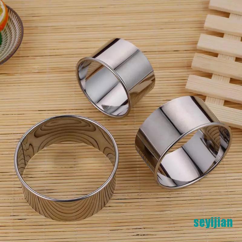 Khuôn Làm Bánh Bao Hình Tròn Bằng Thép Không Gỉ 3 Kích Cỡ