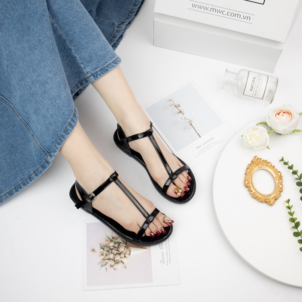 Giày MWC 2885 - Giày Sandal Đế Bệt, Giày Sandal Quai Chữ T Basic Đế Bệt Thời Trang