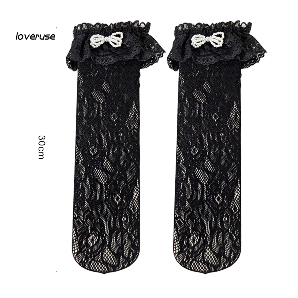 1 Đôi Vớ Dài Đến Đầu Gối Màu Trơn Chống Mài Mòn Thời Trang Mùa Hè Cho Bé Gái