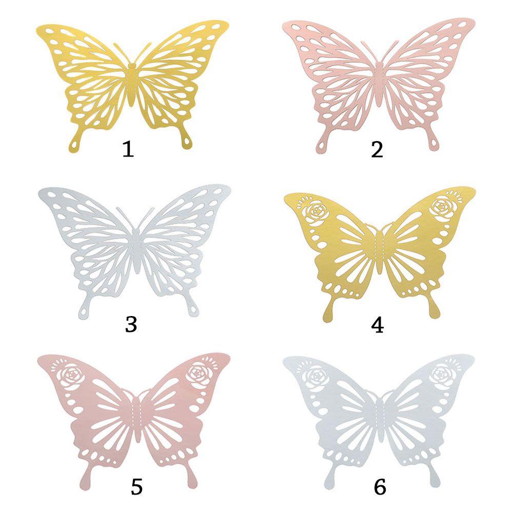 Set 12 Sticker Dán Tường Hình Bướm 3D Bằng Kim Loại Độc Đáo