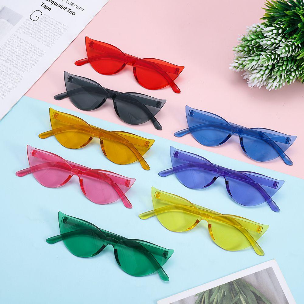 ESPO Kính Mát Mắt Mèo Không Viền Màu Sắc Kẹo Ngọt Thời Thượng