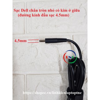 Sạc Laptop Dell 19.5V - 3.34A - 65W Chân Kim Nhỏ đường kính đầu sạc 4.5mm (ký hiệu Φ4.5 *3.0mm)