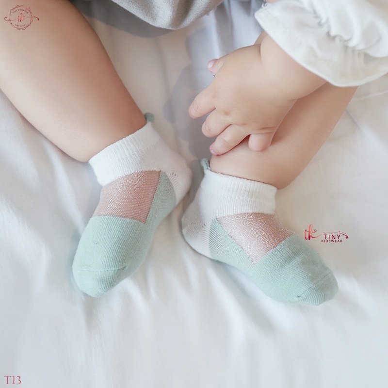 Set combo 3 đôi tất chân, vớ cổ ngắn cho bé từ 0-12 tháng [T13]