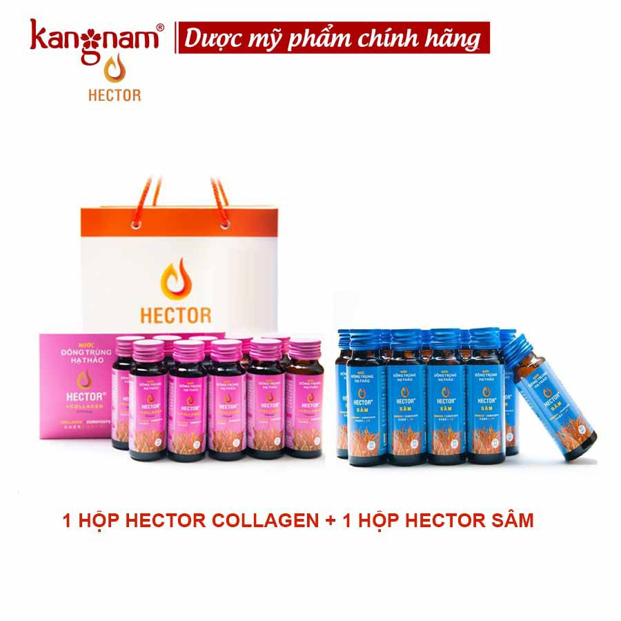 Combo 2 Nước Uống Đông Trùng Hạ Thảo Hector Sâm và Collagen 20 Chai Hỗ Trợ Sinh Lý Nam Nữ | Thế Giới Skin Care