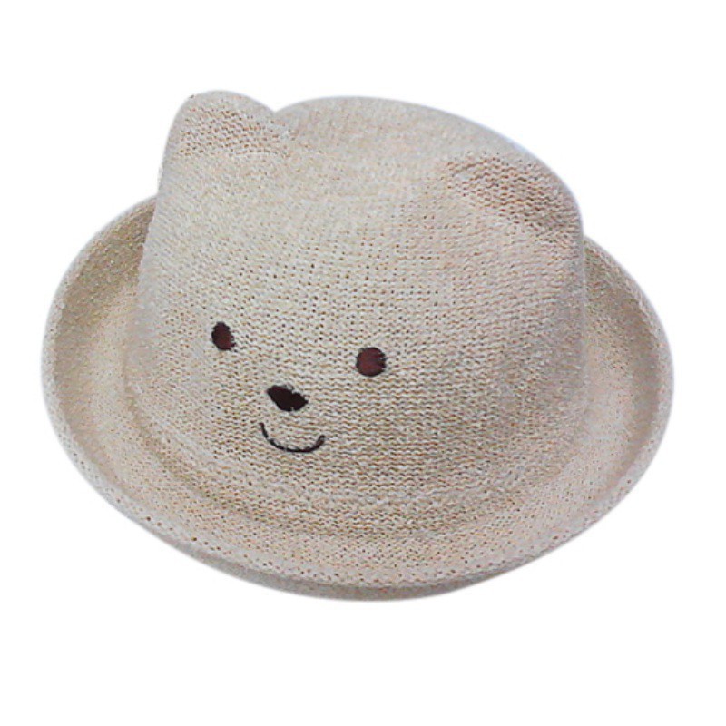 Mũ rơm đính tay tai thỏ dễ thương cho bé trai, bé gái