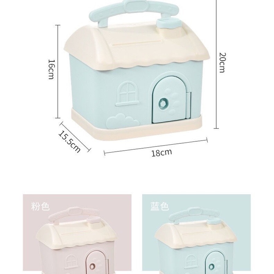 Phim hoạt hình ngôi nhà nhỏ dễ thương con heo đất sáng tạo di động đa chức năng với khóa ​Tạo Cho Bé ~COD