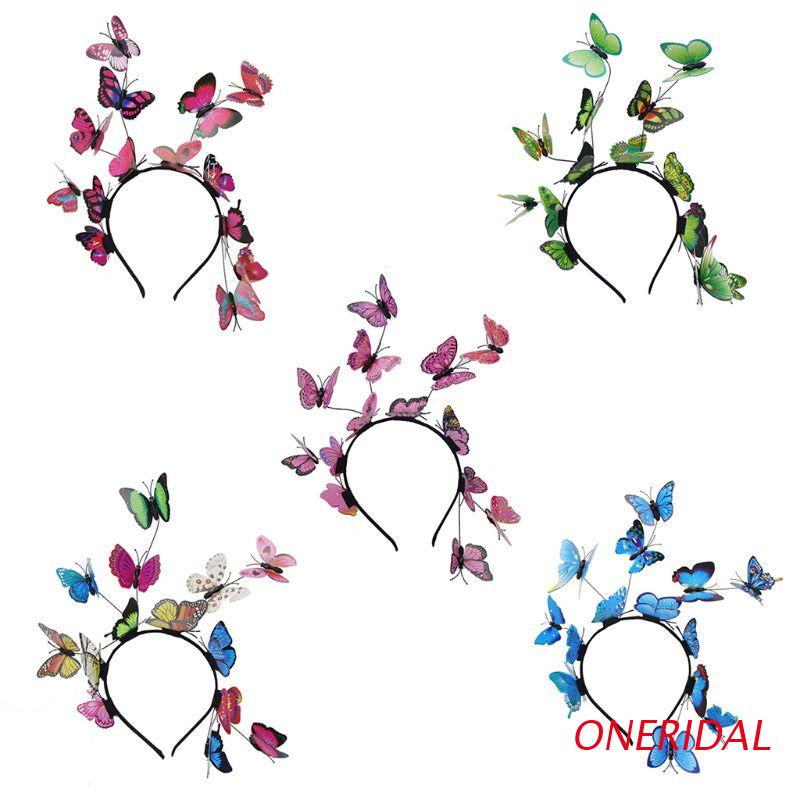 Băng đô cài tóc hình bướm nhiều màu xinh xắn cho nữ