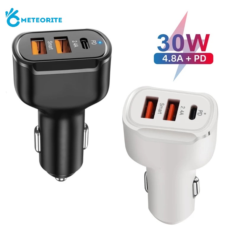 Tẩu Sạc Xe Hơi Cổng USB Kép PD 30W 2.4A Cho ĐT IPAndroid